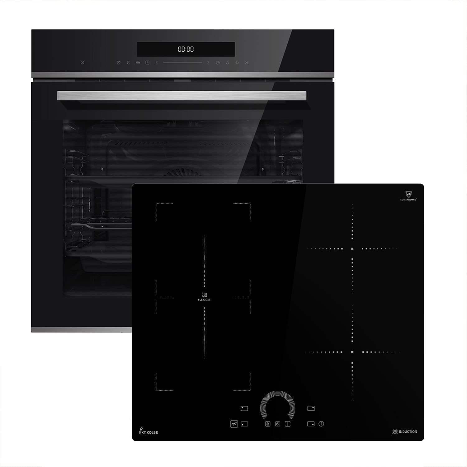 Cuisinière: 60Cm Four Encastrable EB8019EDP + 59Cm Plaque Induction IH85901FZ / Pyrolyse/Fonction Pizza/Gril/Circulation De L'Air/Air Chaud/Tiroirs Télescopiques / SET8019IH592FZ