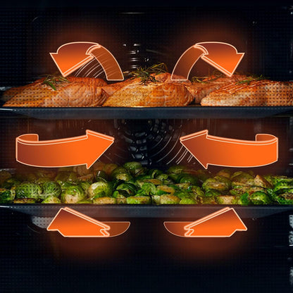 Hisense BI64211PX Four Multifonction - Cavité XXL De 77L, Pyrolyse, 13 Fonctions, Fonction Pizza 300°C, Airfry, Affichage LED, Inox, Classe A+