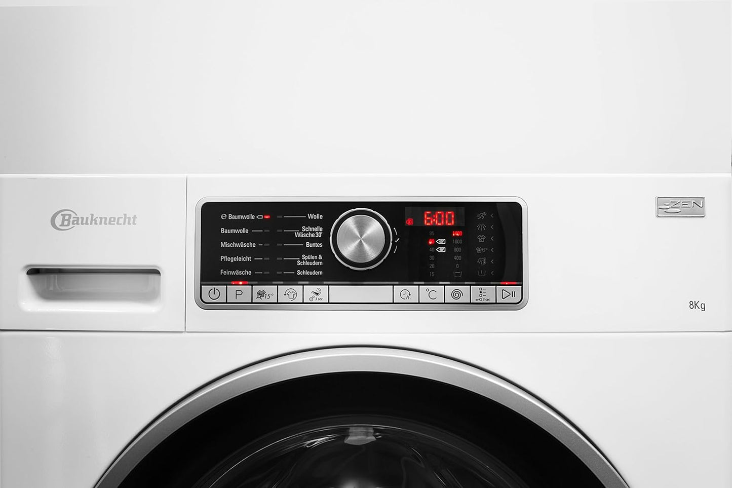 Bauknecht Wa Prime 854 Z Machine À Laver FL/A + + +/177 Kwh/An/1400 Tr/Min, 8 Kg/Ultra Silencieux Avec 48 Db/Zen Entraînement Direct/Blanc