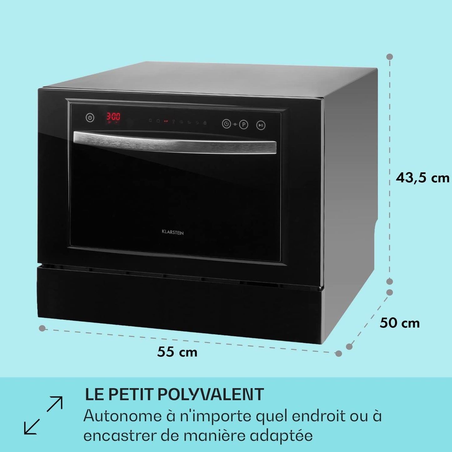 Mini Lave-Vaisselle De Table Compact De 6 Couvert, Silencieux, 7 Programmes De Lavage, Portable, Facile À Installer Pour Maison, Bureau