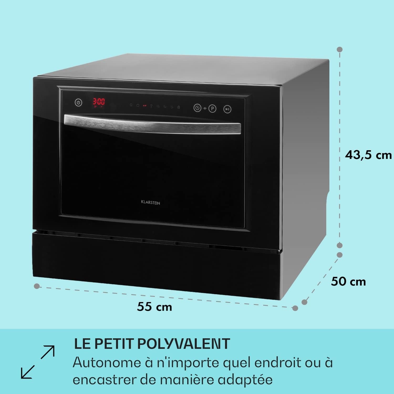 Mini Lave-Vaisselle De Table Compact De 6 Couvert, Silencieux, 7 Programmes De Lavage, Portable, Facile À Installer Pour Maison, Bureau