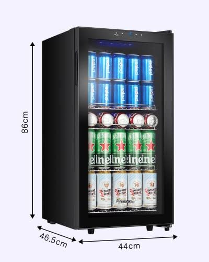 Réfrigérateur À Boissons KRC-86GE Avec Panneau De Commande Tactile, Zone De Refroidissement 3-18°C, Réfrigérateur À Bouteilles 86 Litres, Éclairage Intérieur LED Bleu, 41 Db