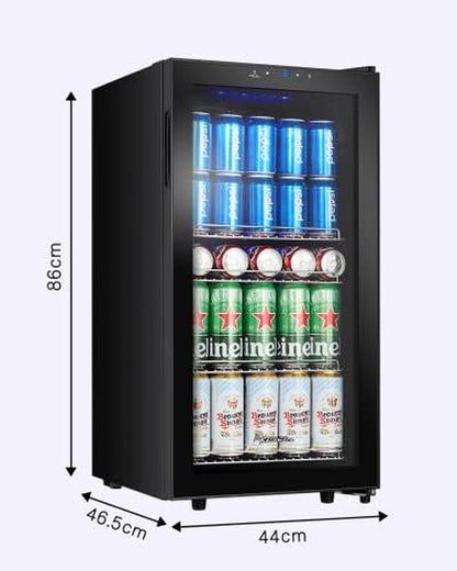 Réfrigérateur À Boissons KRC-86GE Avec Panneau De Commande Tactile, Zone De Refroidissement 3-18°C, Réfrigérateur À Bouteilles 86 Litres, Éclairage Intérieur LED Bleu, 41 Db