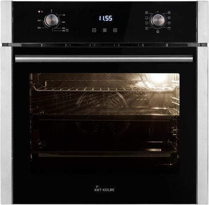 Cuisinière: Four Encastré 60Cm EB8005ED + 77Cm Plaque Vitrocéramique KK7705RL | Fonction Pizza | Grill | Air Circulant | Air Chaud | Minuterie Automatique | SET8005KK77RL