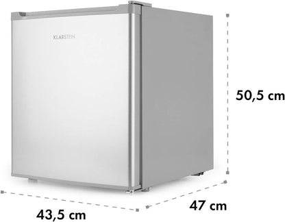 Scooby Mini Réfrigérateur - Système Ecoexcellence, CEE E, Capacité De 40L, Régulateur De Température, Étagère Amovible, Compartiment Bouteille Jusqu'À 2L, 41 Db, Argent