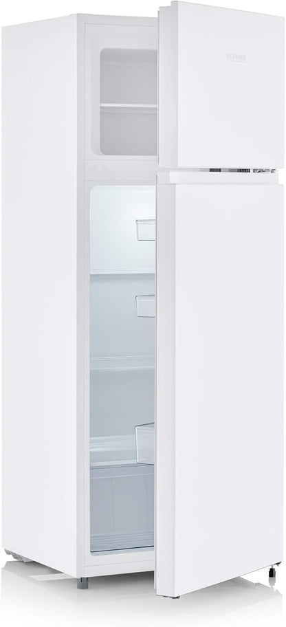 Réfrigérateur Congélateur 2 Portes, Pose Libre, Longueur 55 Cm, 206 Litres, Classe E, Veggibox Incluse, Blanc, DT 8760