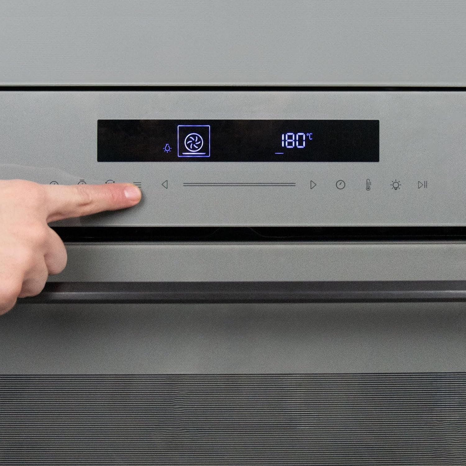 Four Encastrable 60Cm Bolero Hexa SM406000 Glass Grey A+. 2900W, 72L, 12 Fonctions Avec Steak Master, Pizza Master, Steam Assist, Steam Easyclean, Mode Eco Et Décongélation, Electronic Timer