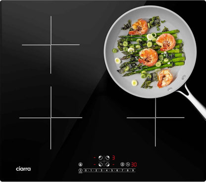 Plaque De Cuisson Induction 4 Foyers 7200W Fonction Boost | Puissance Limitée, Contrôle Slider, Fonction Pause, Minuteur, Sécurité Enfant