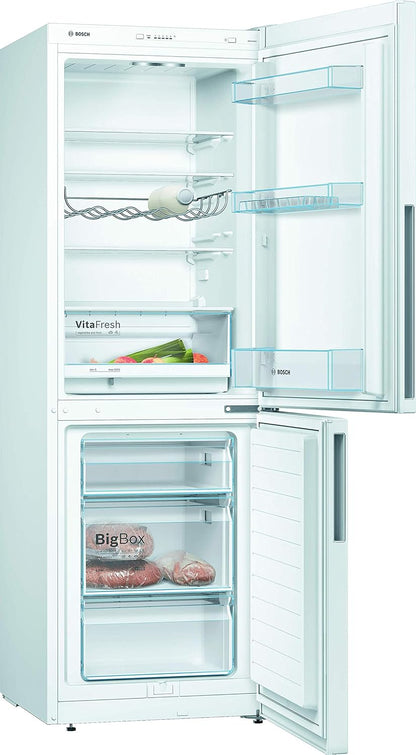 KGV33VWEA Série 4 Réfrigérateur-Congélateur 176 X 60 Cm Refroidissement 193 L + 94 L Congélateur Vitafresh Fraîcheur plus Longue Dégivrage Lowfrost Moins Fréquemment, Éclairage LED Uniforme