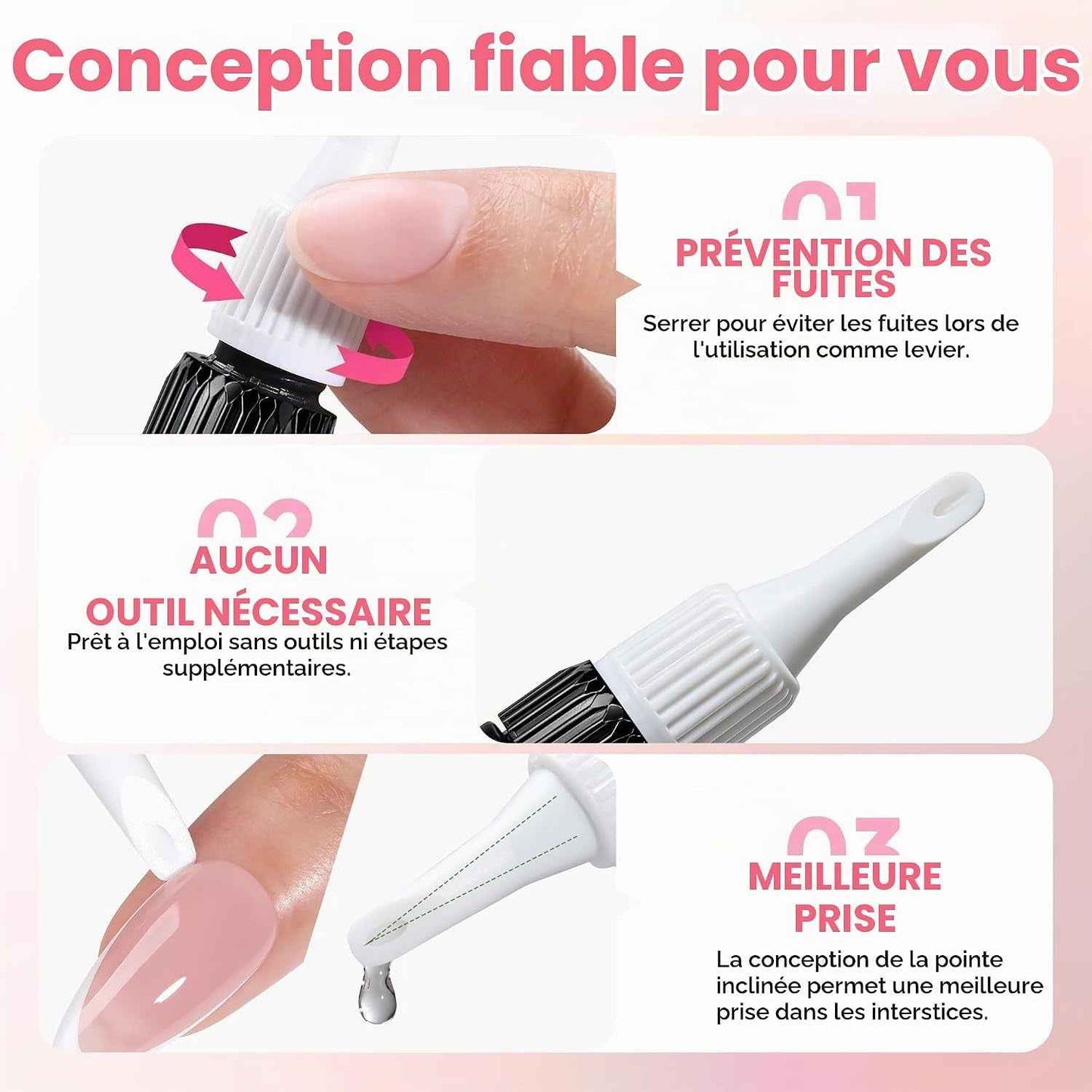 Colle Forte Pour Faux Ongles 15 Ml, 2 PCS Colle Ongle À Séchage Rapide, Sans Lampe UV, Kit Adhésif Pour Extension Acrylique Et DIY
