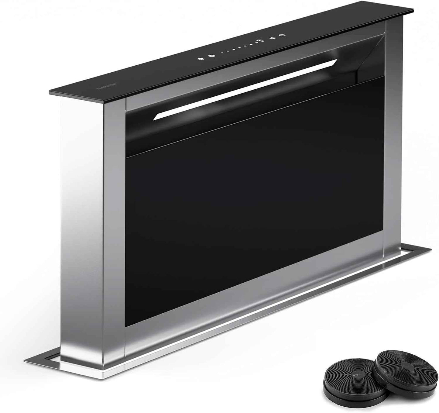 Hotte Aspiration Descendante  60 Cm, Hotte Aspirante Escamotable Évacuation/Air Recyclé Pour La Cuisine, Aspirante Silencieuse Sans Tuyau, Débit D'Air 713