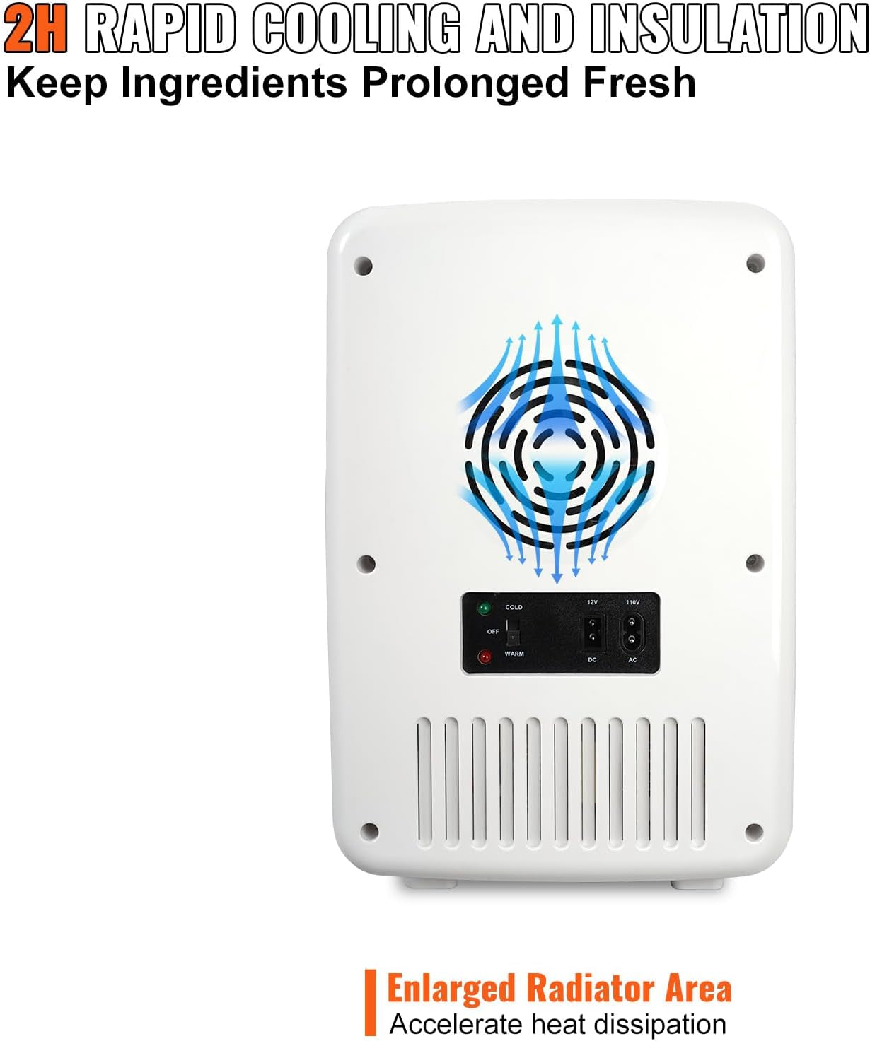 Mini Frigo 10 L 12 Canettes De 330 Ml Mini Réfrigérateur Portable 12 V DC/220 V AC Petit Frigo Cosmétique Double Mode Chaud/Froid 0,2 À 50 ℃ Pour Aliments Boissons Médicaments Cosmétiques Noir