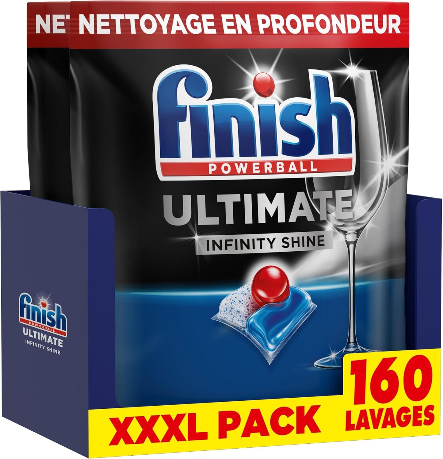 Finish Ultimate Infinity Shine Pastilles Lave-Vaisselle, Imbattable Contre Les Taches Tenaces, 160 Capsules