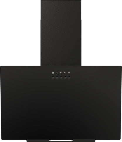 Hotte Aspirante 60Cm - Hotte De Cuisine Inclinée Avec Moteur Sans Balais, 3 Vitesses, Filtres À Charbon Inclus, Évacuation Ou Recyclage, Noir | Extracteur D'Air Mural Pour Cuisine, Recirculation Et Conduit