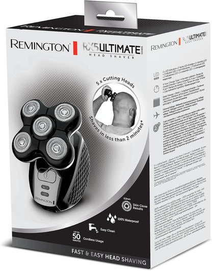 Rasoir Électrique [Spécial Tête Rasée/Chauve] RX5 Ultimate (Ultra Rapide & Facile, 5 Têtes Rotatives Flexibles, Résultat Précis, Utilisation Sans Fil 50Min,Wet&Dry) Tondeuse XR1501