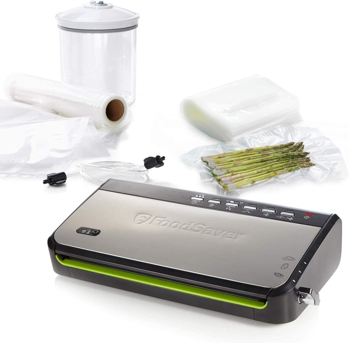 FFS005X Machine Sous Vide Avec Compartiment De Rangement Pour Rouleau Et Cutter, Fonction Pulse Pour Aliments Fragiles, Inclus Accessoires Et Sacs De Mise Sous Vide Assortis