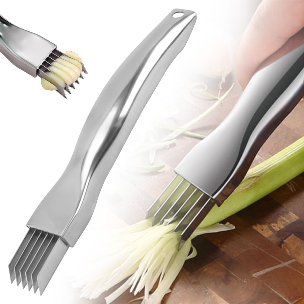 Shred Silk the Knife, 2024 New Couteau À Oignon Vert Haché En Acier Inoxydable, Couteau À Déchiqueter, Couteau À Déchiqueter, Gadget Multifonctionnel Pour Trancher Les Aliments Ménagers (1Pcs)