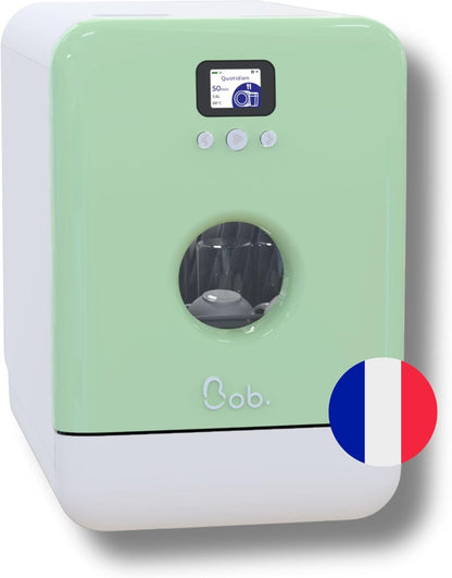 Bob - Lave-Vaisselle Compact 3 Couverts Encastrable - Pose Libre, Avec Réservoir, Portable - Séchage Naturel - Assiette 29 Cm - Origine France Garantie
