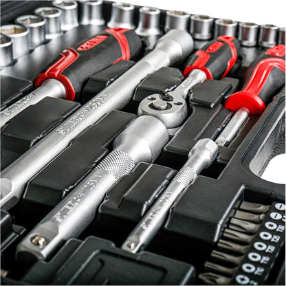 Jeu De 54 Clés À Douilles 1/4'' + 1/2'', Douilles Hexagonales De 5-27Mm, Phillips, Torx, Jeu De Douilles