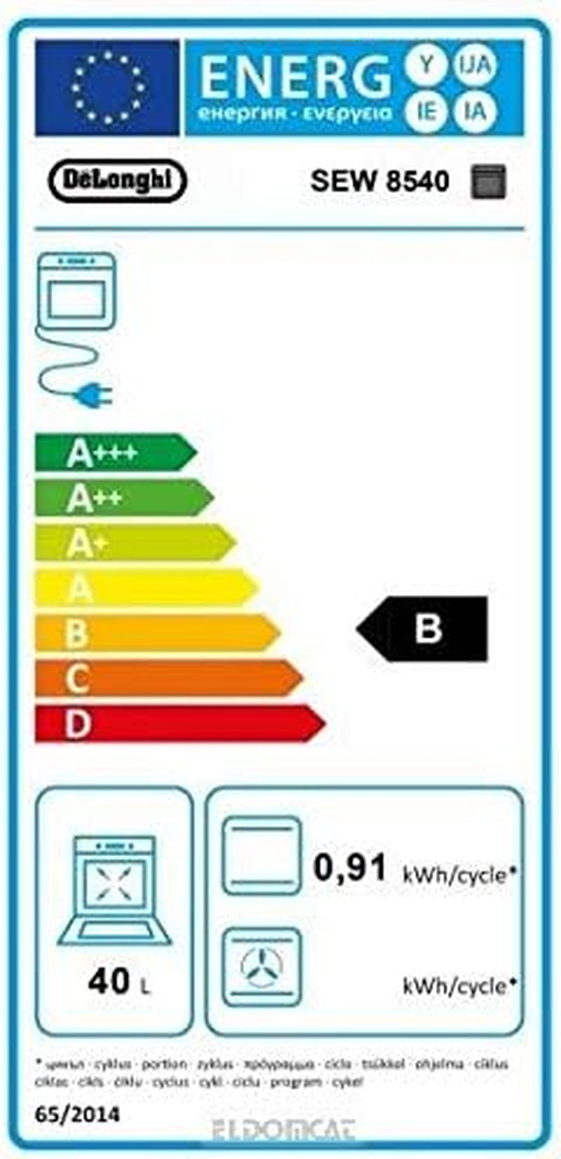 De Longhi SEW 8540 NED Linea Smart Cuisinière À Gaz Avec Four Électrique 4 Feux Dimensions 86 X 50 Cm Classe B
