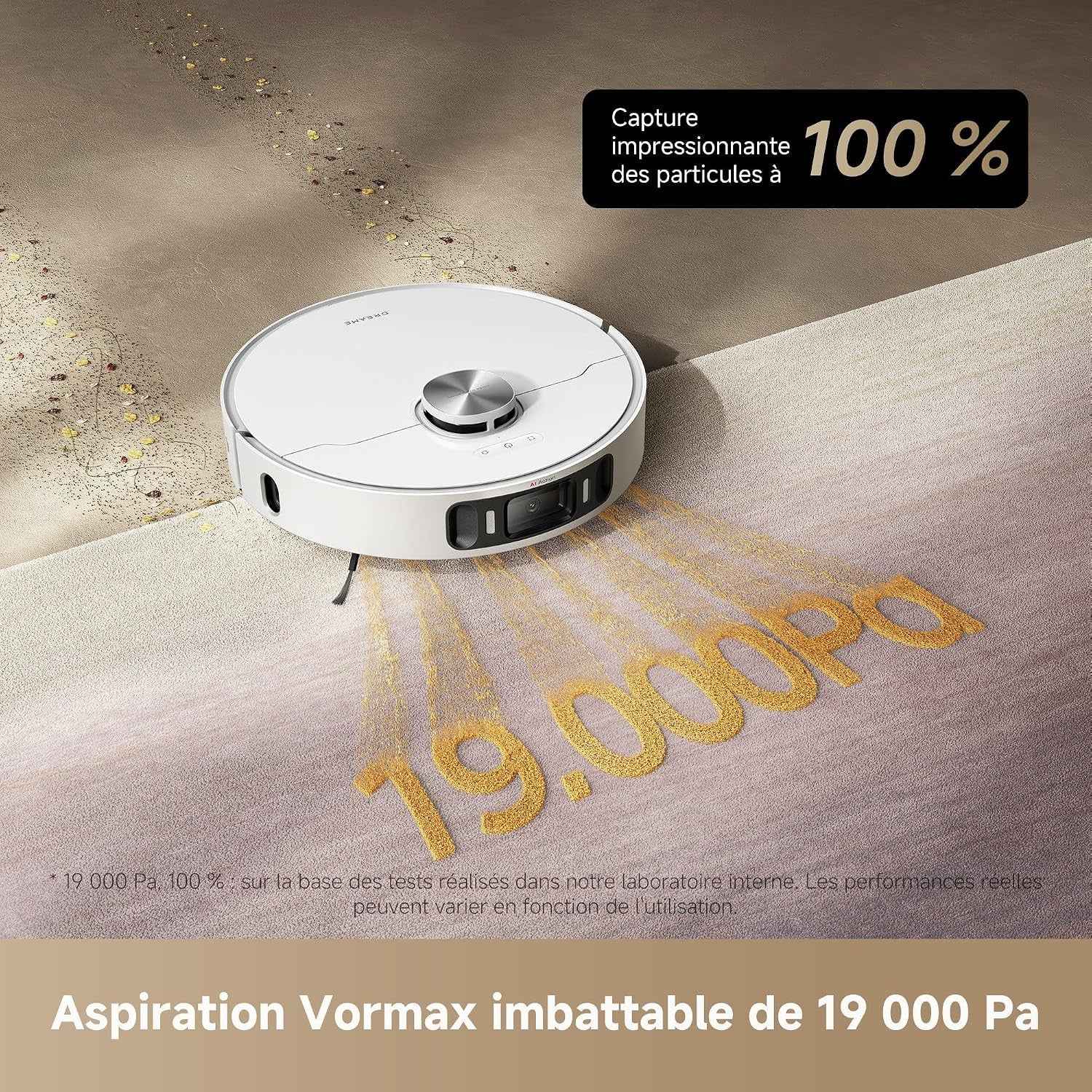 Dreame L40 Ultra AE Robot Aspirateur, 19 000 Pa Aspiration Puissante | Brosse Tricut, Nettoyage Sec-Humide, Dock Tout-En-1 Vidange Automatique, Sélection De Brosses Variée