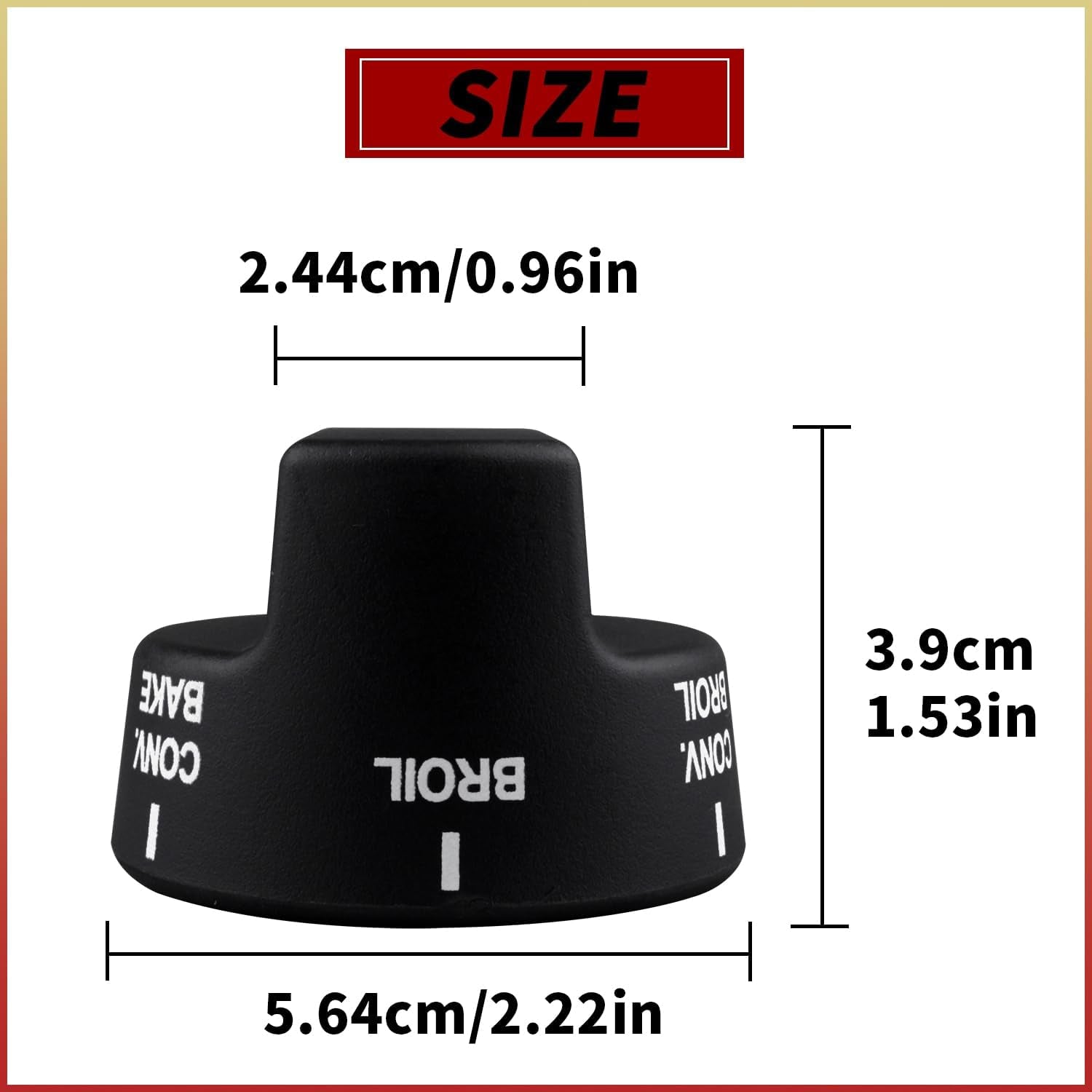 PA010080 Bouton De Sélecteur De Brûleur Supérieur Compatible Avec Certaines Gammes De Four Viking Remplace AP5315090 Plastique Noir