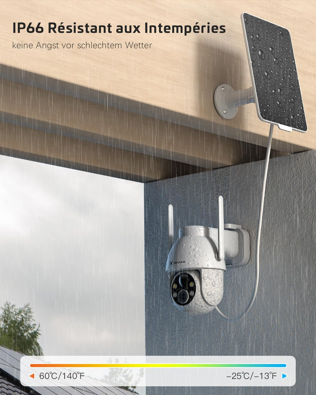 2K Camera Surveillance Wifi Exterieure Sans Fil | AI Détection Humaine, Vision Nocturne Couleur, Audio Bidirectionnel, 2.4Ghz Wifi, Cloud