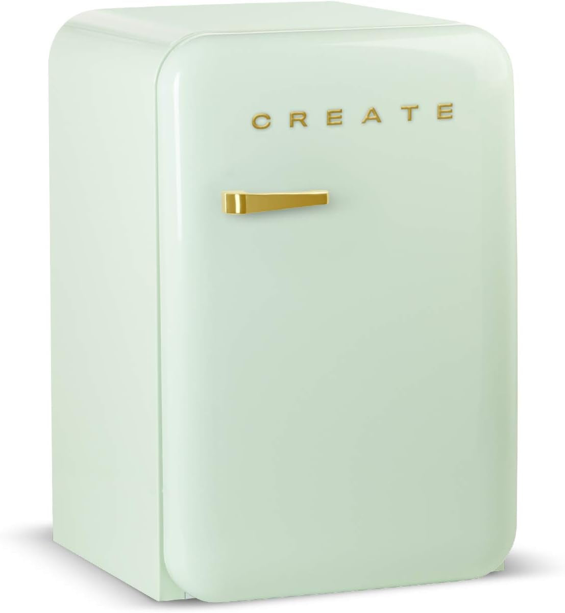 / RETRO FRIDGE 83.5 Gold/Réfrigérateur Vert Avec Poignée Or/Pratique Et Fonctionnel, Matériaux Résistants