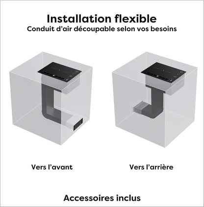 Plaque Induction Avec Hotte Intégrée 2 Feux Flexzone, Plasma Anti-Odeurs