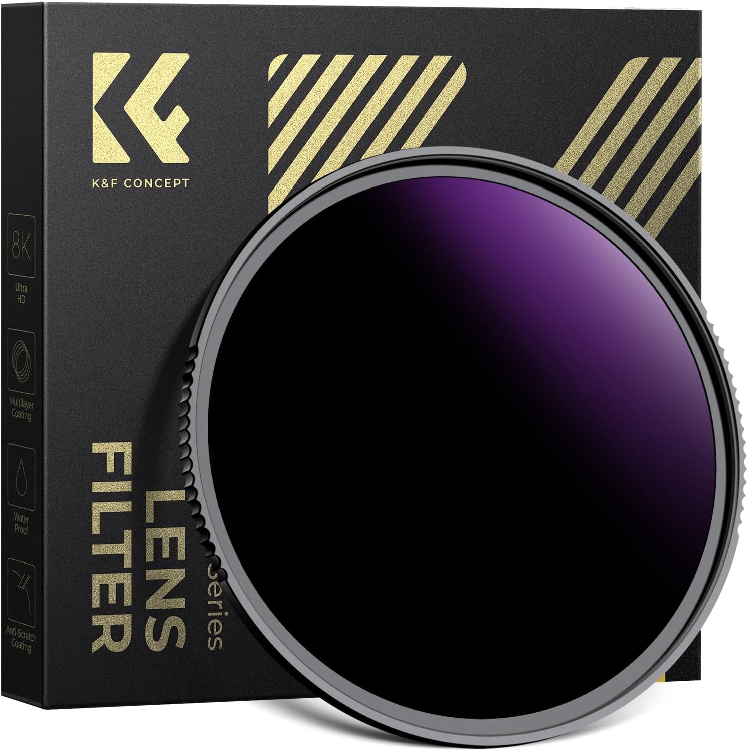 Ø77Mm Filtre ND100000 16.6 F-Stops 5.0 HD Pour Éclipse Solaire | Certifiées ISO 12312-2 : 2015,Étanche,Verre Optique,Résistant À L’Huile Et Aux Rayure,Cadre CNC Antidérapant,Nano-X,Fn706