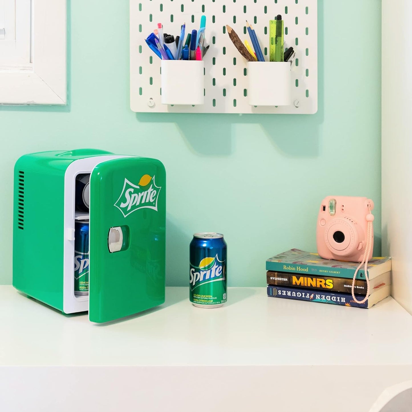 Koolatron Sprite Mini Fridge 4 Liter/6 Can Portable Fridge/Mini Cooler for Food, Beverages, Skincare -Use at Home, Office, Dorm, Car, Boat-Ac & DC Plugs Included, Green