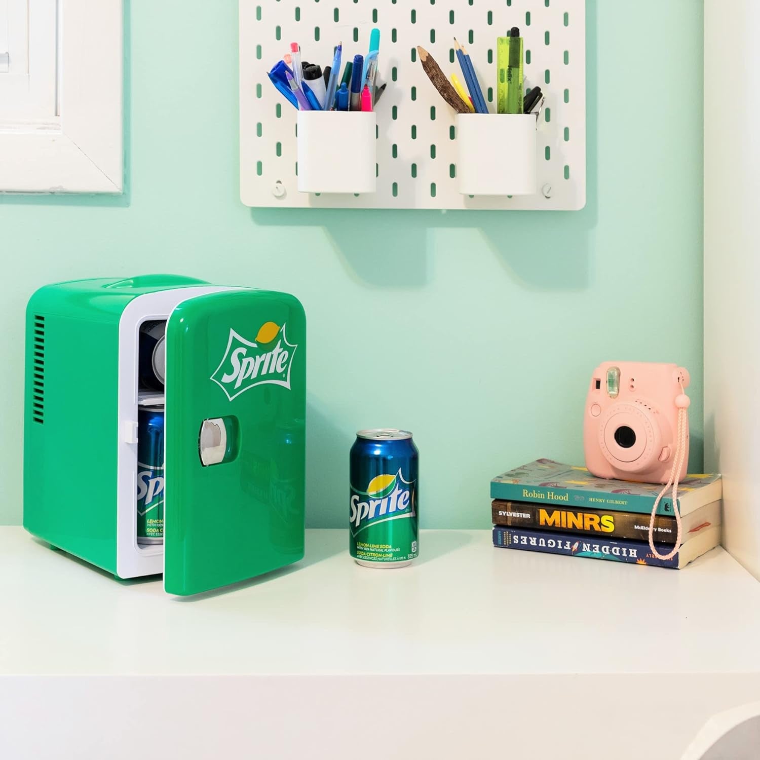 Koolatron Sprite Mini Fridge 4 Liter/6 Can Portable Fridge/Mini Cooler for Food, Beverages, Skincare -Use at Home, Office, Dorm, Car, Boat-Ac & DC Plugs Included, Green