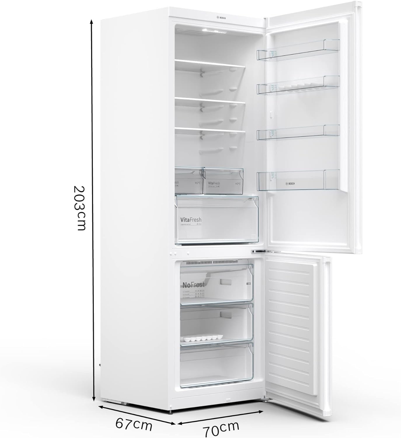 KGN49XWEA - Série 4, Réfrigérateur Combiné Pose-Libre, 203 X 70 Cm, Blanc