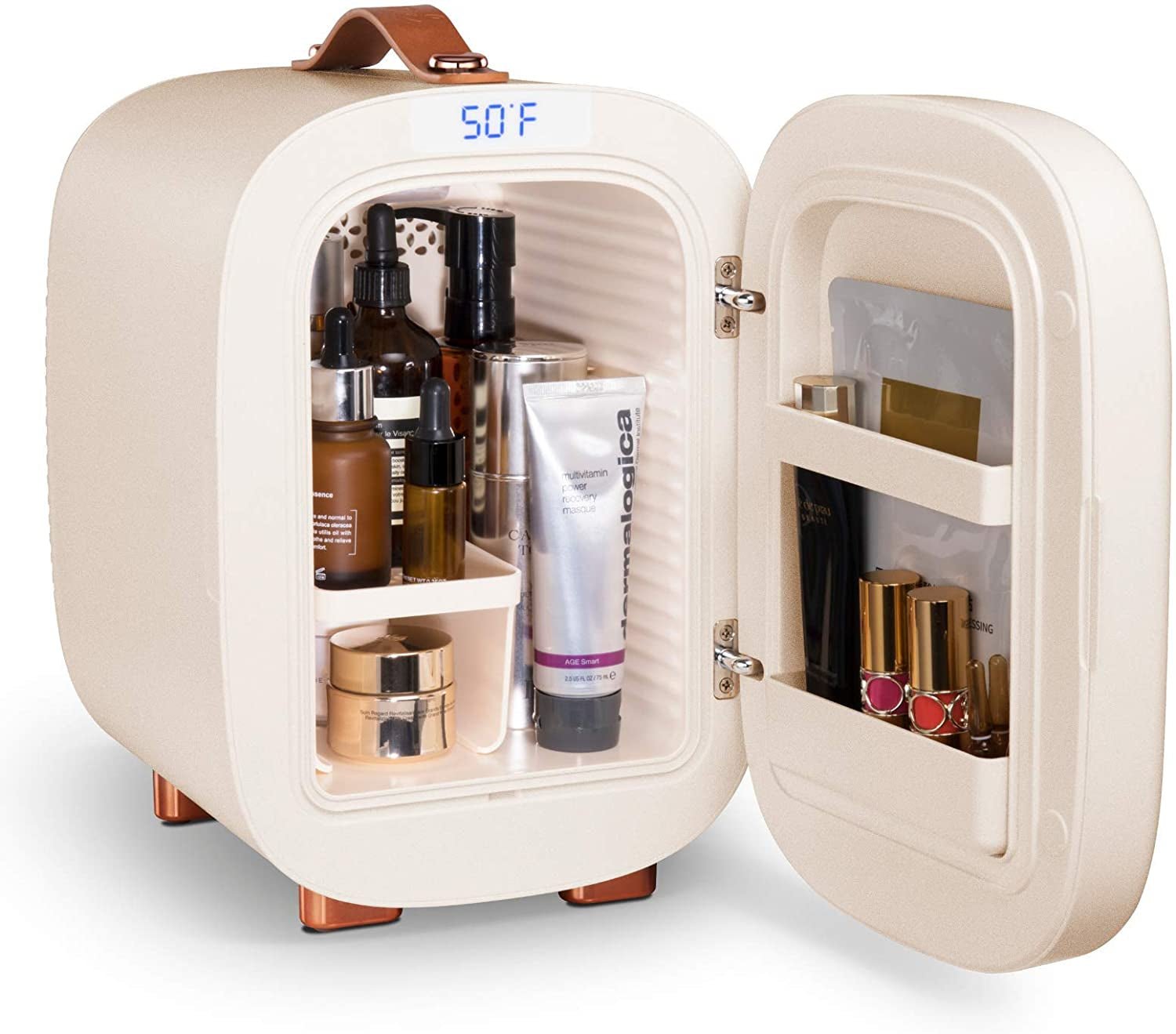 Qubi Mini Réfrigérateur Professionnel Pour Soins De La Peau, Cosmétiques, Maquillage, 5 Litres (Blanc Crème, 5 L)