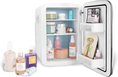 Cooluli Mini Réfrigérateur 15 L Pour Chambre À Coucher, Voiture, Bureau Et Dortoir Universitaire – Glacière Et Réchauffeur Portable 12 V Pour Nourriture, Boissons, Soins De La Peau, Beauté, Maquillage