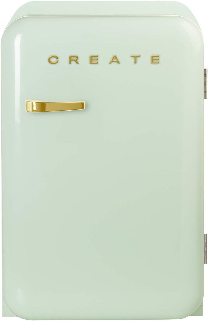 / RETRO FRIDGE 83.5 Gold/Réfrigérateur Vert Avec Poignée Or/Pratique Et Fonctionnel, Matériaux Résistants
