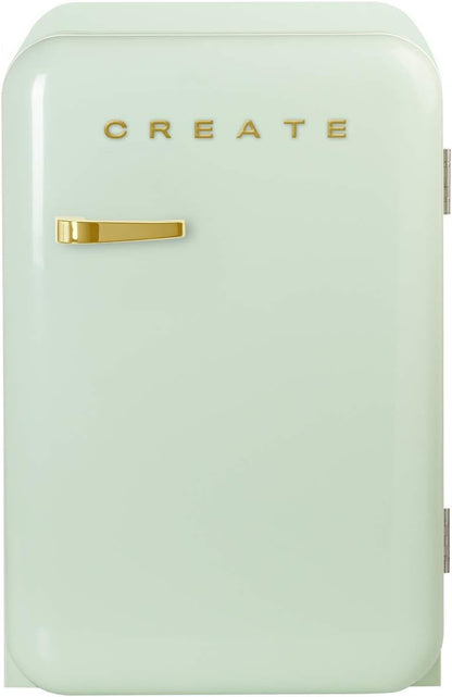 / RETRO FRIDGE 83.5 Gold/Réfrigérateur Vert Avec Poignée Or/Pratique Et Fonctionnel, Matériaux Résistants