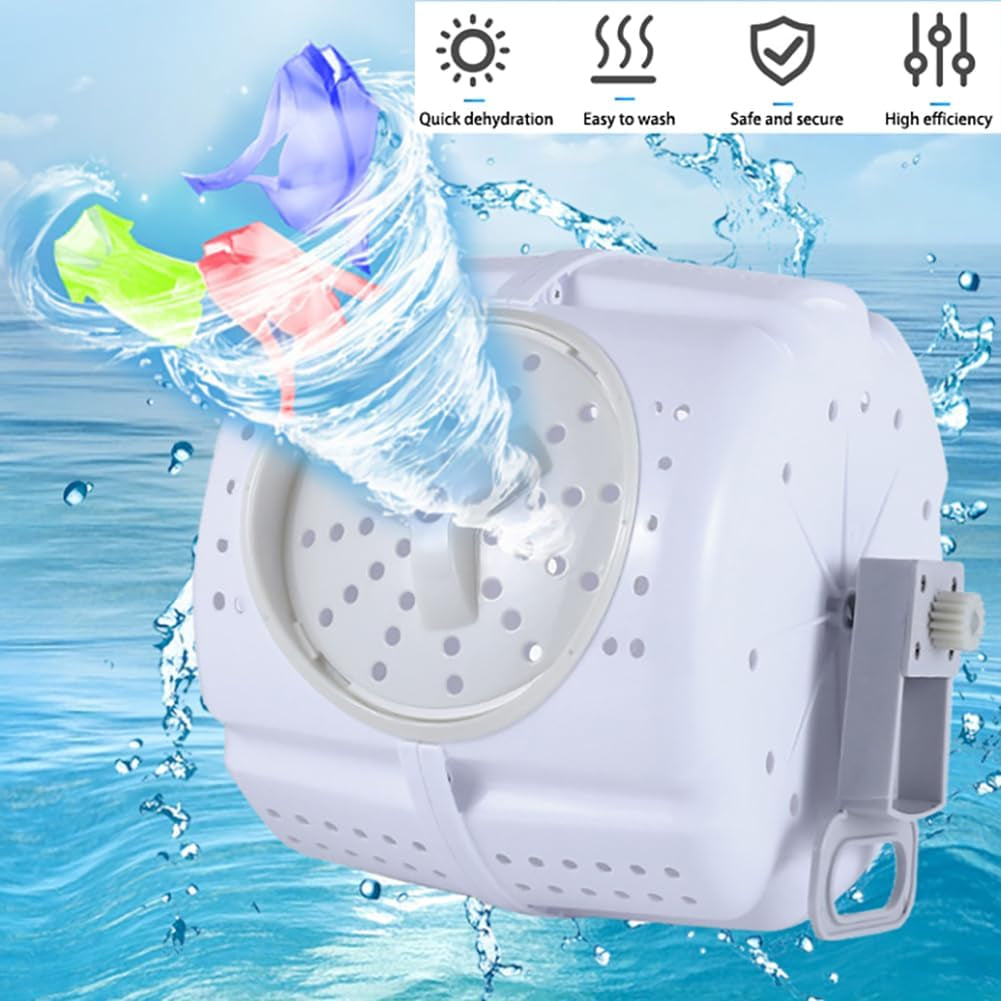 Morlinca Lave Linge Manuel Machin Laver Portable Laveuse Et Sécheuse Manivelle Laver Non Électrique Pour Dortoir Appartement Camping,Argent