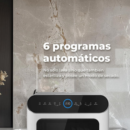 EVVO Lave-Vaisselle Petit, Taille Compacte Et Sans Installation, Pour Bureau Ou Comptoir, 2 Services, 6 Pogrammes, Séchage Supplémentaire, Programme ECO, Programme Automatique, Programmable, Mini D