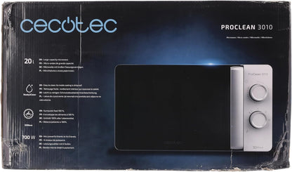 Micro-Ondes Proclean 3010. Capacité De 20 L, Revêtement Ready2Clean, 700 W De Puissance, 6 Niveaux De Fonctionnement, Minuterie 30 Minutes, Mode Décongeler, Finition En Blanc.