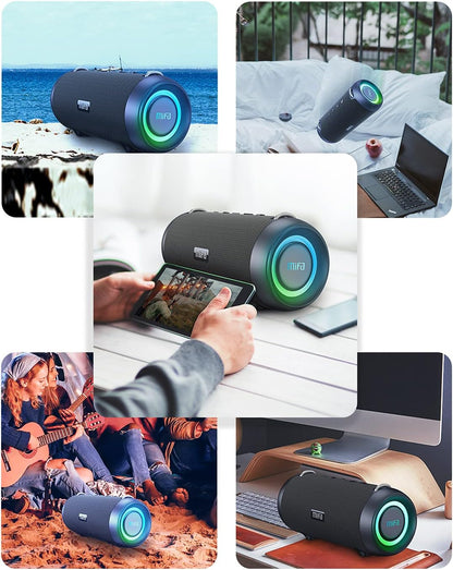 Enceinte A90 Haut-Parleur Bluetooth 60W Sans Fil IPX7 Étanche 30 Heures De Lecture Carte Micro SD Véritable Chargement Stéréo USB-C Sans Fil Avec Housse De Protection Et Dragonne Portable