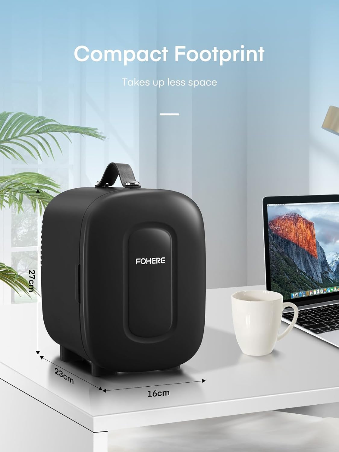 Mini Frigo De Chambre 5 Litres/ 6 Canettes, Petit Frigo Thermoélectrique CA/CC, Cosmetique, Mini Réfrigérateurs Pour Boissons, Nourriture, Beauté, Bureau, Dortoir, Voiture, Noir