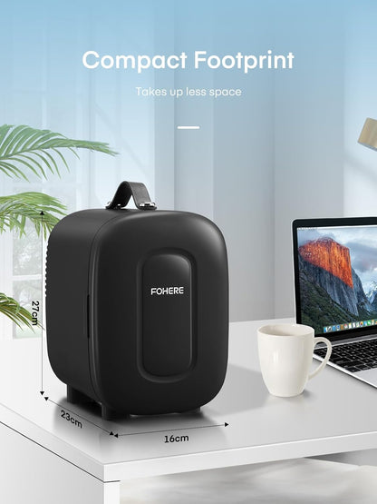 Mini Frigo De Chambre 5 Litres/ 6 Canettes, Petit Frigo Thermoélectrique CA/CC, Cosmetique, Mini Réfrigérateurs Pour Boissons, Nourriture, Beauté, Bureau, Dortoir, Voiture, Noir