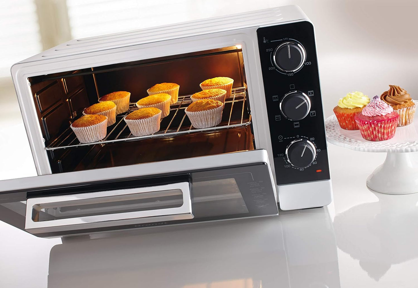 - FC405MW - Mini Four Posable Et Compact 2100 W – Capacité 40L - Multifonction Avec 5 Modes De Cuisson - Cuisson Homogène - Double Vitrage – Blanc