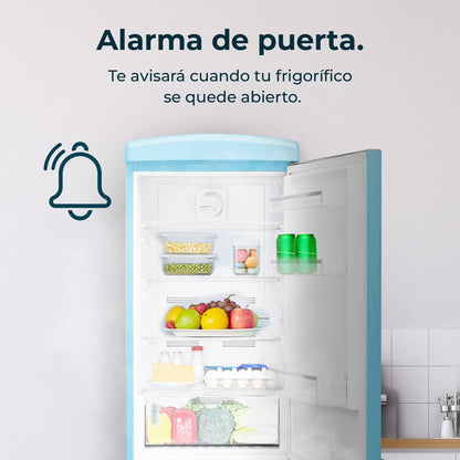 Réfrigérateur Combiné Rétro À Deux Portes 294 L Bolero Coolmarket Combi Origin 294 Bleu. Hauteur 190 Cm Et Largeur 60 Cm, No Frost Total, Refroidissement Multiple, Ultra Fresh