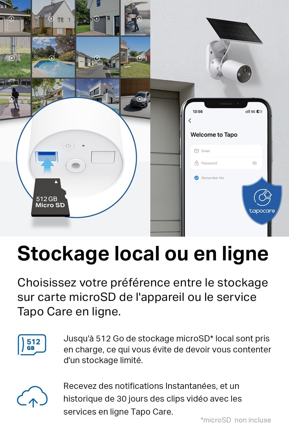 2K Camera Exterieur Sans Fil Solaire Detection Personne IA,C410 KIT | Alimentation Électrique Continue,Vision Nocturne Couleur, Stockage Flexible Microsd 512Go/Cloud,Ip65,Aucun Hub Requis