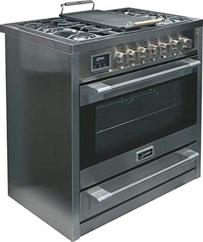 Kaiser HGE 93505 R Gaz Electrique Cuisinière 90Cm/Four Électrique/Cuisinière/ 115L / Plaque De Cuisson Au Gaz/ 4,5 Kw WOK/ 8 Fonctions/Autonettoyage/Gaz Naturel Et Propane Possibles/Qualité De Luxe
