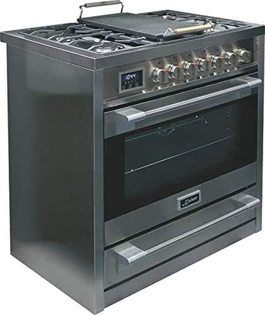 Kaiser HGE 93505 R Gaz Electrique Cuisinière 90Cm/Four Électrique/Cuisinière/ 115L / Plaque De Cuisson Au Gaz/ 4,5 Kw WOK/ 8 Fonctions/Autonettoyage/Gaz Naturel Et Propane Possibles/Qualité De Luxe
