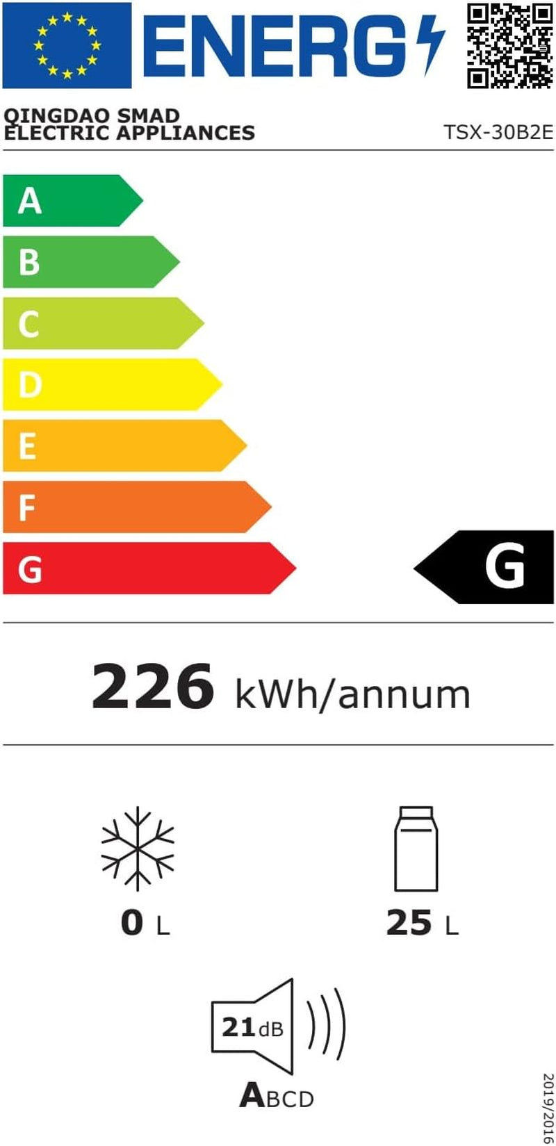 Frigo 12V Camping Car, Mini Frigo 12V 30L, Frigo Caravane, Petit Frigo Bar Avec Serrure, Pour Voiture Van Fourgon Chambre, Silencieux, Noir