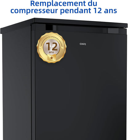 Réfrigérateur De 107 L, Hauteur : 831 Mm, Profondeur : 447 Mm, Encombrement : Seulement 0,22 ㎡, Vario Box, 7 Niveaux De Réglage De La Température, Silencieux, Noir, Garantie 12